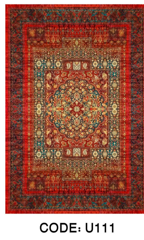 فرش چاپی سنتی زمینه قرمز کد U111