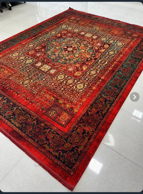 فرش چاپی سنتی زمینه قرمز کد U111
